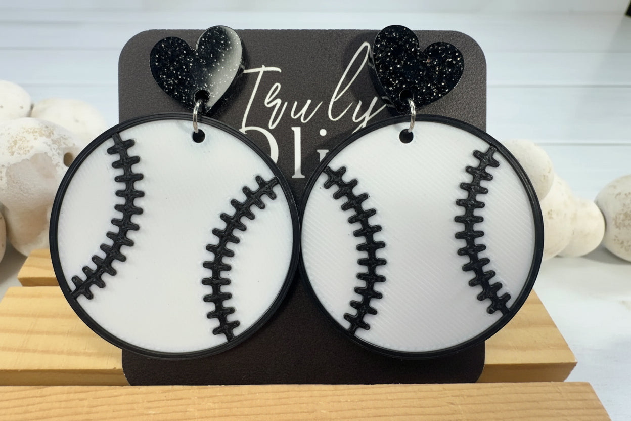 Truly Olive Team Color Baseball Earrings - Choose Your Team Color - Earrings Dangle Earrings