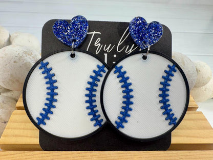 Truly Olive Team Color Baseball Earrings - Choose Your Team Color - Earrings Dangle Earrings