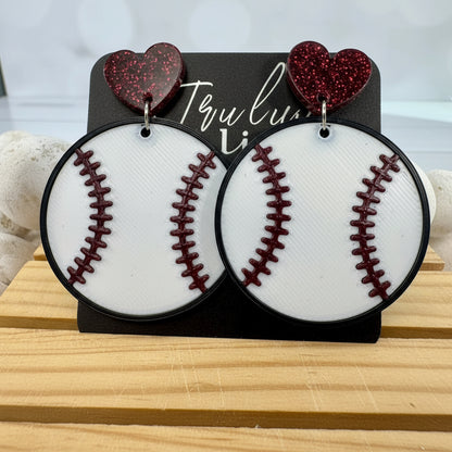 Truly Olive Team Color Baseball Earrings - Choose Your Team Color - Earrings Dangle Earrings
