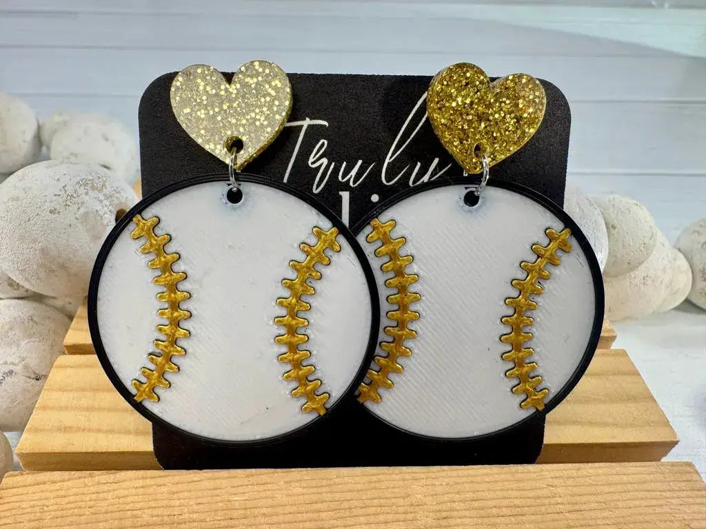 Truly Olive Team Color Baseball Earrings - Choose Your Team Color - Earrings Dangle Earrings