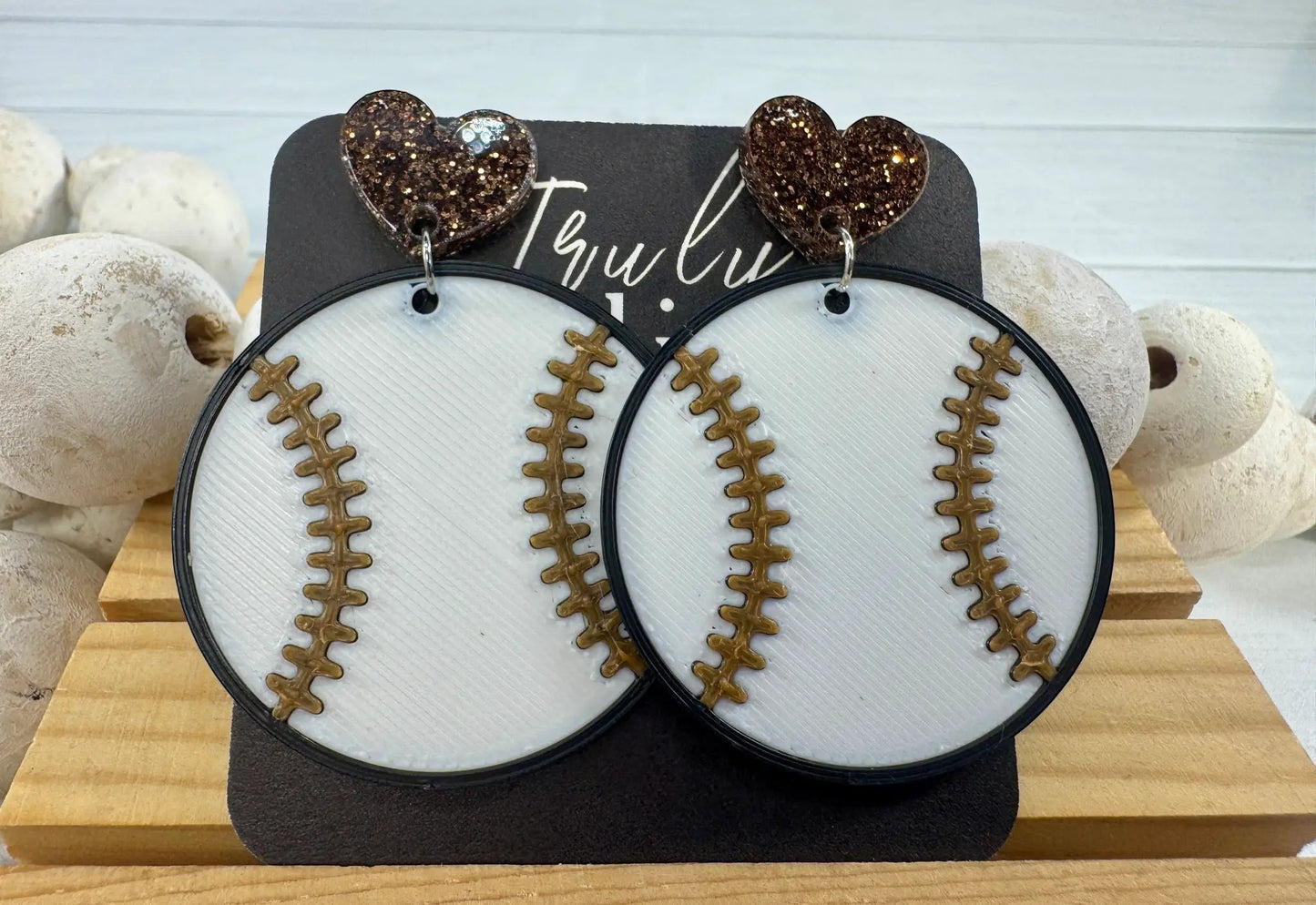Truly Olive Team Color Baseball Earrings - Choose Your Team Color - Earrings Dangle Earrings