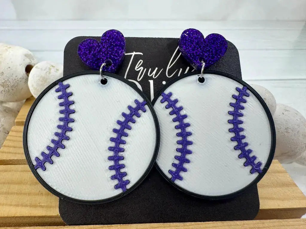 Truly Olive Team Color Baseball Earrings - Choose Your Team Color - Earrings Dangle Earrings