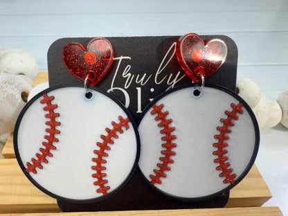 Truly Olive Team Color Baseball Earrings - Choose Your Team Color - Earrings Dangle Earrings