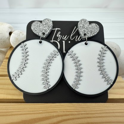 Truly Olive Team Color Baseball Earrings - Choose Your Team Color - Earrings Dangle Earrings