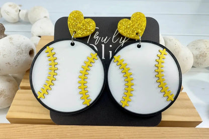 Truly Olive Team Color Baseball Earrings - Choose Your Team Color - Earrings Dangle Earrings