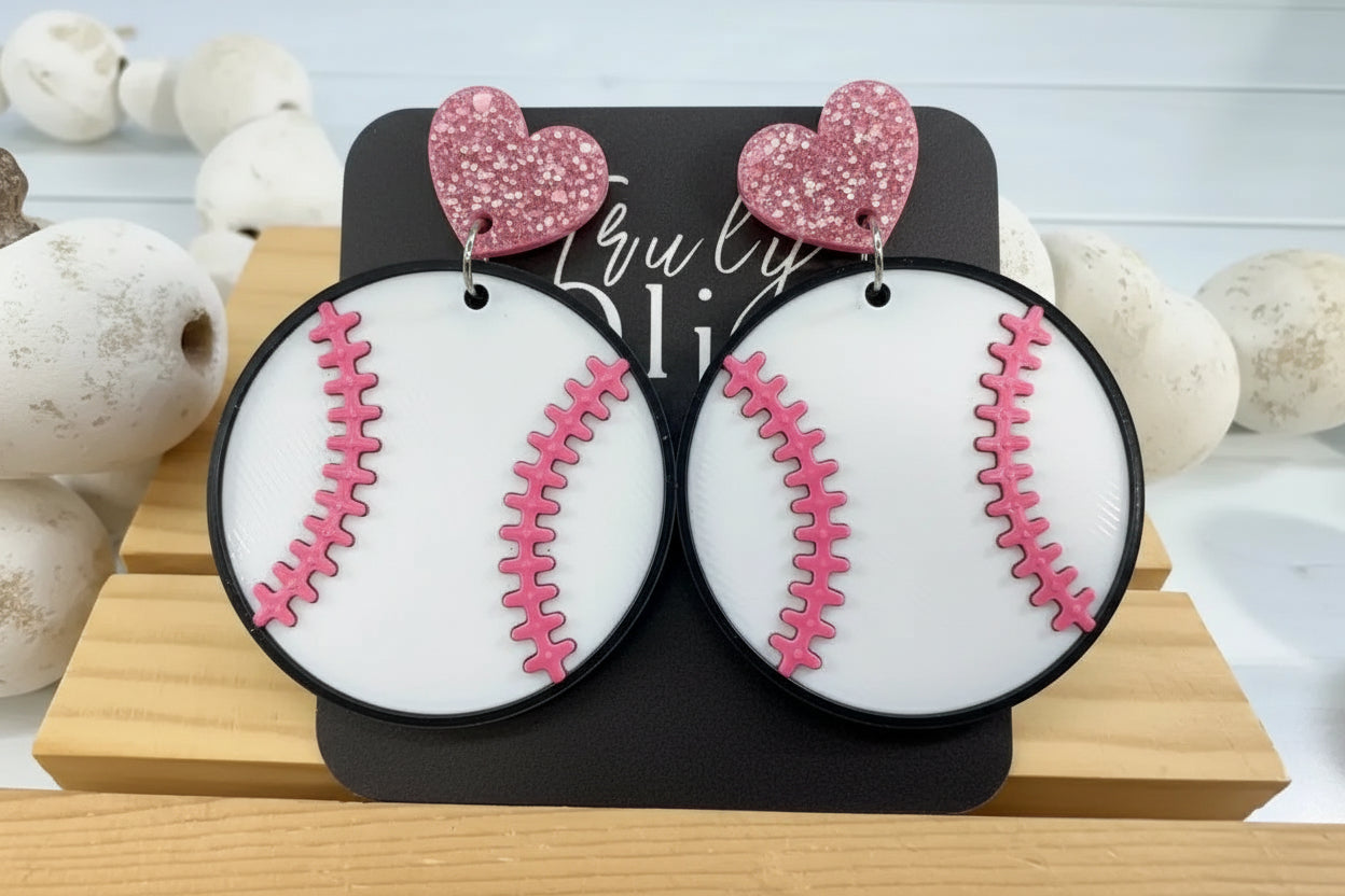 Truly Olive Team Color Baseball Earrings - Choose Your Team Color - Earrings Dangle Earrings
