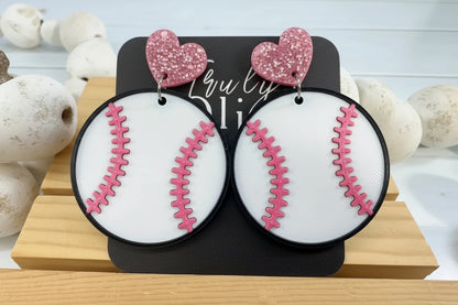 Truly Olive Team Color Baseball Earrings - Choose Your Team Color - Earrings Dangle Earrings