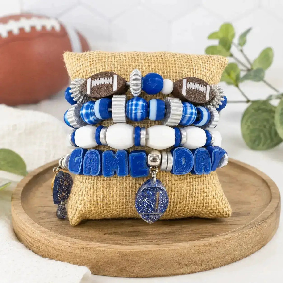 Truly Olive Game Day Football Themed Beaded Bracelet Stack - Bracelets Bracelets