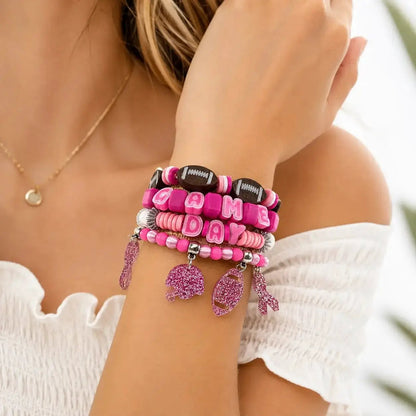 Truly Olive Bold Game Day Football Bracelet Stack For Team Spirit - Bracelets Bracelets