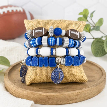 Truly Olive Bold Game Day Football Bracelet Stack For Team Spirit - Bracelets Bracelets