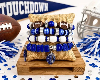Truly Olive Bold Game Day Football Bracelet Stack For Team Spirit - Bracelets Bracelets