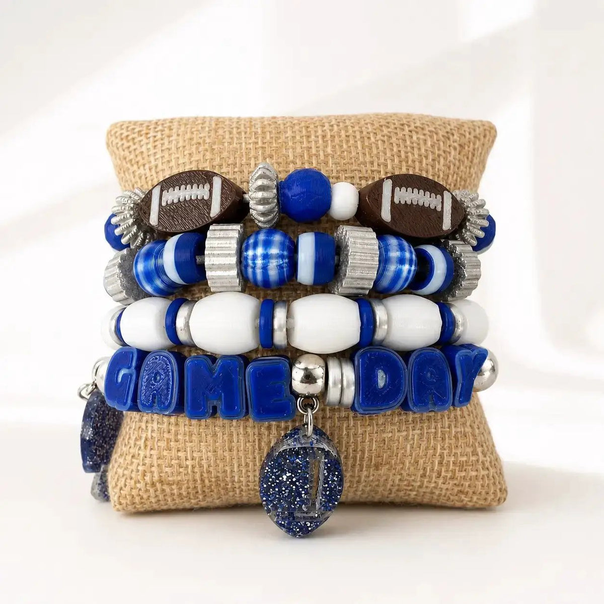 Truly Olive Bold Game Day Football Bracelet Stack For Team Spirit - Bracelets Bracelets