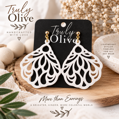 Truly Olive Trulyolive Decorative Laser Cut Wood Earring Trio Set - Earrings Stud/Post Earrings